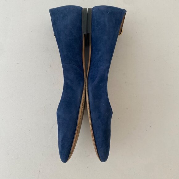Tory Burch Elizabeth Flats Shoes Suede Blue - Picture 3 of 11